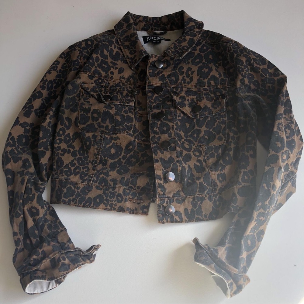 Denim Leopard Jacket